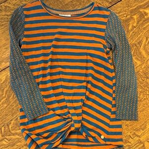 Matilda Jane Orange and Blue Striped Long Sleeve Tee